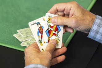 Jassen playing cards, Zug, Switzerland