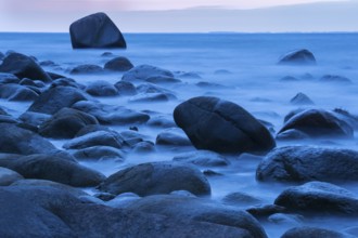 Evening on the chalk coast in Jasmund National Park, FelSs, Baltic Sea, Rügen, Lohme,