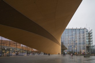 Roof structure, Oodi Central Library and Cultural Center, designed by ALA Architects, Helsinki,