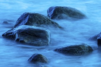 Evening on the chalk coast in Jasmund National Park, Rügen, Lohme, Mecklenburg-Western Pomerania,