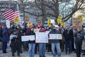 Detroit, Michigan USA - 24 January 2026 - A solidarity rally with Minneapolis residents protesting