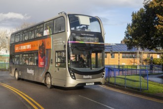 Double-decker ADL Enviro400 MMC Reading Buses bus service 21 to Lower Earley, Reading, Berkshire,