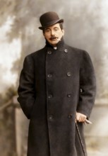 Giacomo Puccini, 1858 –1924, Italian composer, digitally edited according to a photograph by A.