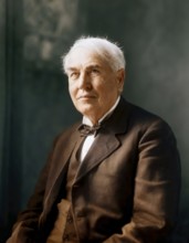 Portrait of Thomas Alva Edison, 1847 - 1931, American inventor, c. 1922, digitally
