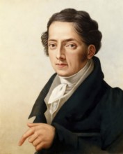 Portrait of Joseph Ritter von Fraunhofer, 1787 – 1826, German physicist and optical lens