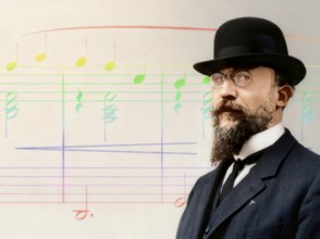 Erik Satie, 1866 – 1925, a French composer and pianist, notesheet for Gymnopédie No. 1, digitally