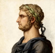 Hadrian or Publius Aelius Hadrianus Augustus, 76 - 138, Roman emperor, digitally edited