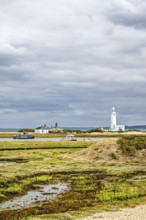 Hurst Point Lighthouse and Hurst Castle, Hurst Spit, Milford on Sea, Lymington, Hampshire, UK