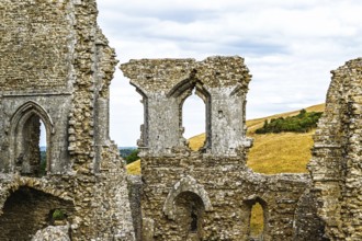 Ruins of Corfe Castle, Wareham, Dorset, England, United Kingdom