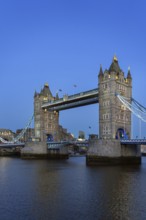 19th century Tower Bridge, neo-Gothic bascule / suspension bridge crossing the River Thames in the