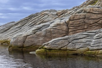 Bedrock structure on Phippsøya / Phipps Island in the Arctic Ocean in Sjuøyane, archipelago north