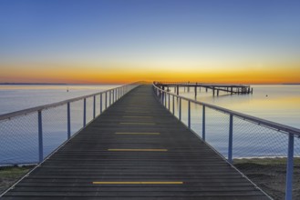 Maritim Seebrücke / maritime pier with wooden deck from azobe / bongossi hardwood at seaside resort