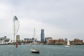 Portsmouth Harbour over Spinnaker Tower, Portsmouth, Gosport, England, United Kingdom