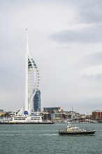 Portsmouth Harbour over Spinnaker Tower, Portsmouth, Gosport, England, United Kingdom