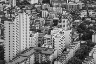 Over the rooftops of Bangkok, view from the Moon Bar on the roof terrace of the Banyan Tree hotel,