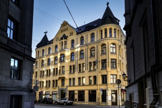 The cat house on Livu Square in Riga with a distinctive architectural style, Riga, Latvia