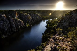 Dramatic view of the gorge at sunset from Baruwai Lookout, Nitmiluk National Park, Northern
