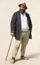 Portrait of Claude Monet, garden at Giverny, 1840 – 1926, French painter and founder of