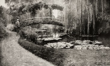 Portrait of Claude Monet, garden at Giverny, 1840 – 1926, French painter and founder of