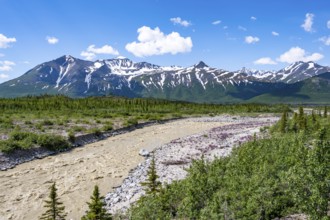 Miller Creek River at Castner Glacier, Delta Range, Alaska Range, Richardson Highway, Alaska, USA