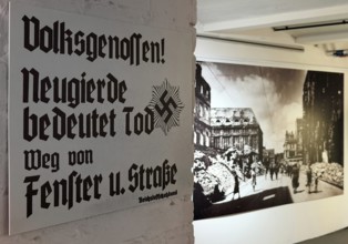 Historic air raid shelter, memorial and exhibition, Düsseldorf, North Rhine-Westphalia, Germany