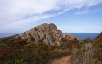 Bizarre rock formations on Capo Rosso, Piana, Corse-du-Sud department, west coast, Corsica,