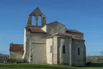 St Andrew's Church, romanesque church of Taxat-Senat. Allier department. Auvergne Rhone Alpes.