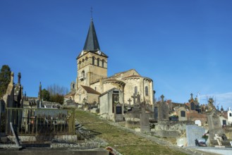 St Mazeran's Church of Bout-Vernet. Allier department. Auvergne Rhone Alpes. France. Europe