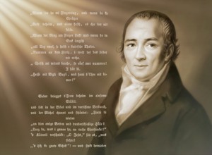 Portait with a poem, Johann Peter Hebel, 1760 - 1826, German poet, Protestant theologian and