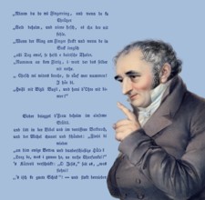 Portait with a poem, Johann Peter Hebel, 1760 - 1826, German poet, Protestant theologian and