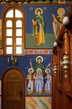 Bulgarian Orthodox Rock cave Monastery of Saint Dimitar Basarbowski, Church interior, Basarbovo,