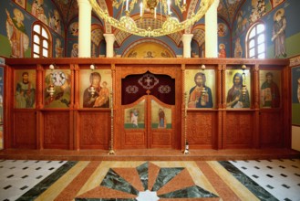 Bulgarian Orthodox Rock cave Monastery of Saint Dimitar Basarbowski, Church interior, Basarbovo,