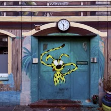 Kiefernstraße, residential street of the left-wing alternative scene with street art on house