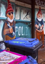 Kiefernstraße, residential street of the left-wing alternative scene with street art on house