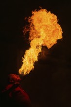 Fire Breather, Raunacht, Winter, Waldburg Castle, Waldburg, Allgäu, Baden-Württemberg, Germany
