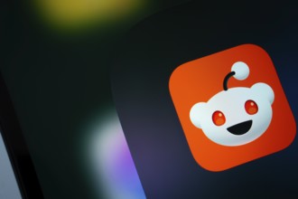 Dhaka, Bangladesh- 02 May 2025: Reddit app icon is seen on smartphone