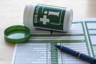 Emergency box in a refrigerator, it contains a comprehensive information sheet which gives