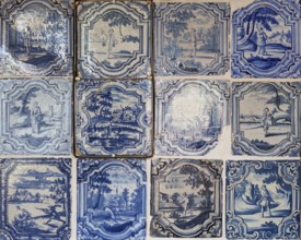 Detail, Faience tiled stove or Kachelofen from Northern Germany, ca. 1800, Keramik.um museum, an