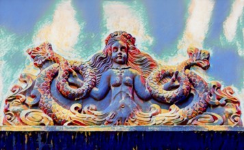 Mythological Mermaid Creature, wall decoration, Welf Castle of Herzberg, Herzberg am Harz, district