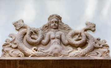 Mythological Mermaid Creature, wall decoration, Welf Castle of Herzberg, Herzberg am Harz, district