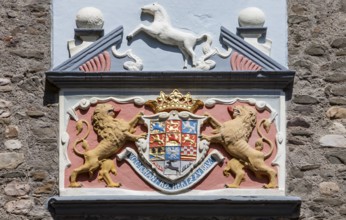 Alliance coat of arms of the House of Welf with Saxon Steed, Welf Castle of Herzberg, Herzberg am