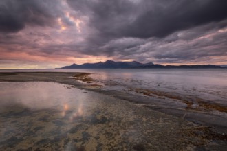 The Vestfjord in Nordland, Norway, offers a dramatic atmosphere near Bodø. Dark clouds are