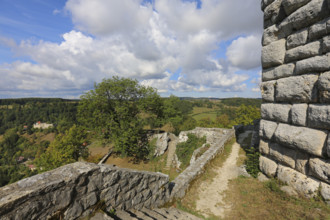 Castle ruins of Hohengundelfingen, ruins of a medieval hilltop castle, former headquarters of the