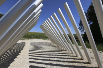 Art in public space, sculpture made of aluminum profile pipes by artist Martin Burchard, life's