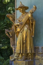 Golden sculptures as façade decoration from the Chinese House, Sanssouci Park, Potsdam