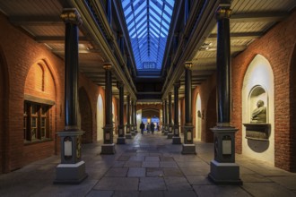 Stralsund medieval town hall, display façade at the Old Market Square, to the left the St. Nicholas