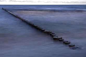 Grooves in the sea, long exposure, Zingst, Fischland-Darß-Zingst, Western Pomerania Lagoon Area