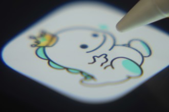 Dhaka, Bangladesh- 06 Dec 2025: Close-up of the Bigo Live app on a screen with a stylus pointing at