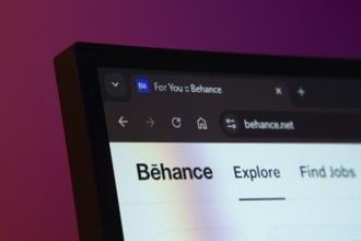 Dhaka, Bangladesh- 02 June 2025: Close-up of a computer screen displaying the Behance web interface