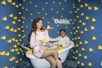 Leni Summer and Tyler von Jascheroff at the opening of Bubble Planet - The Adventure Museum for All